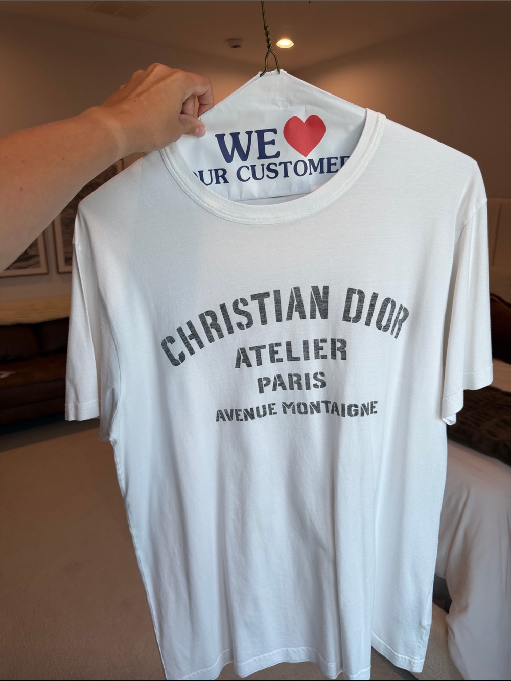 Dior White Christian Dior Atelier Paris Logo Tee - Gem